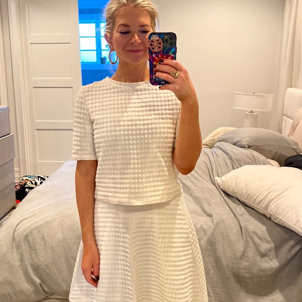 Cream waffle shirt